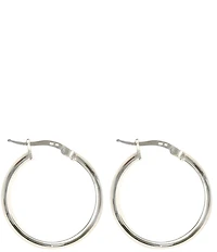 Argento Vivo Tube Sterling Silver Hoop Earrings
