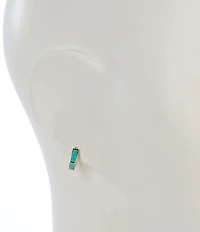 Argento Vivo Turquoise Hexagon Huggie Hoop Earrings