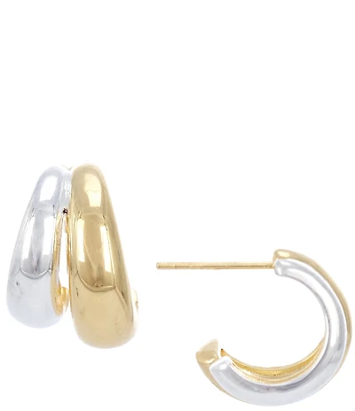 Argento Vivo Two Tone Hoop Earrings
