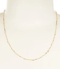 Argento Vivo Two Tone Stone Ball Chain Necklace