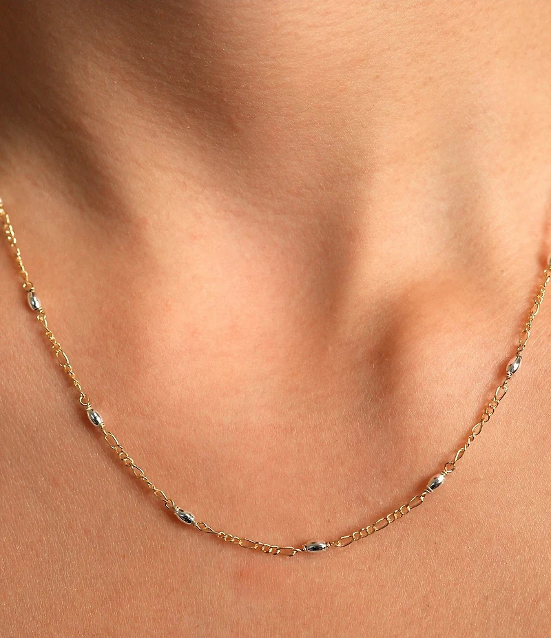 Argento Vivo Two Tone Stone Ball Chain Necklace