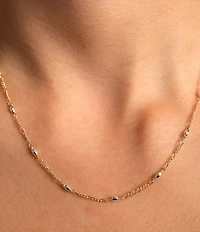 Argento Vivo Two Tone Stone Ball Chain Necklace