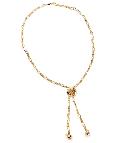 Argento Vivo Two Tone Stone Ball Line Bracelet