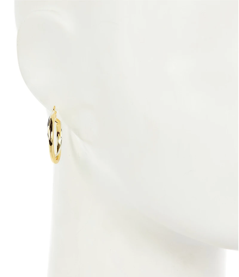 Argento Vivo Two Tone Twist Medium Hoop Earrings