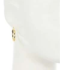 Argento Vivo Two Tone Twist Medium Hoop Earrings