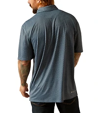 Ariat Allover Micro Diamond Print Short Sleeve Polo Shirt