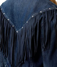 Ariat Americana Denim Fringe Studded Long Sleeve Jacket