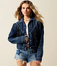Ariat Americana Denim Fringe Studded Long Sleeve Jacket