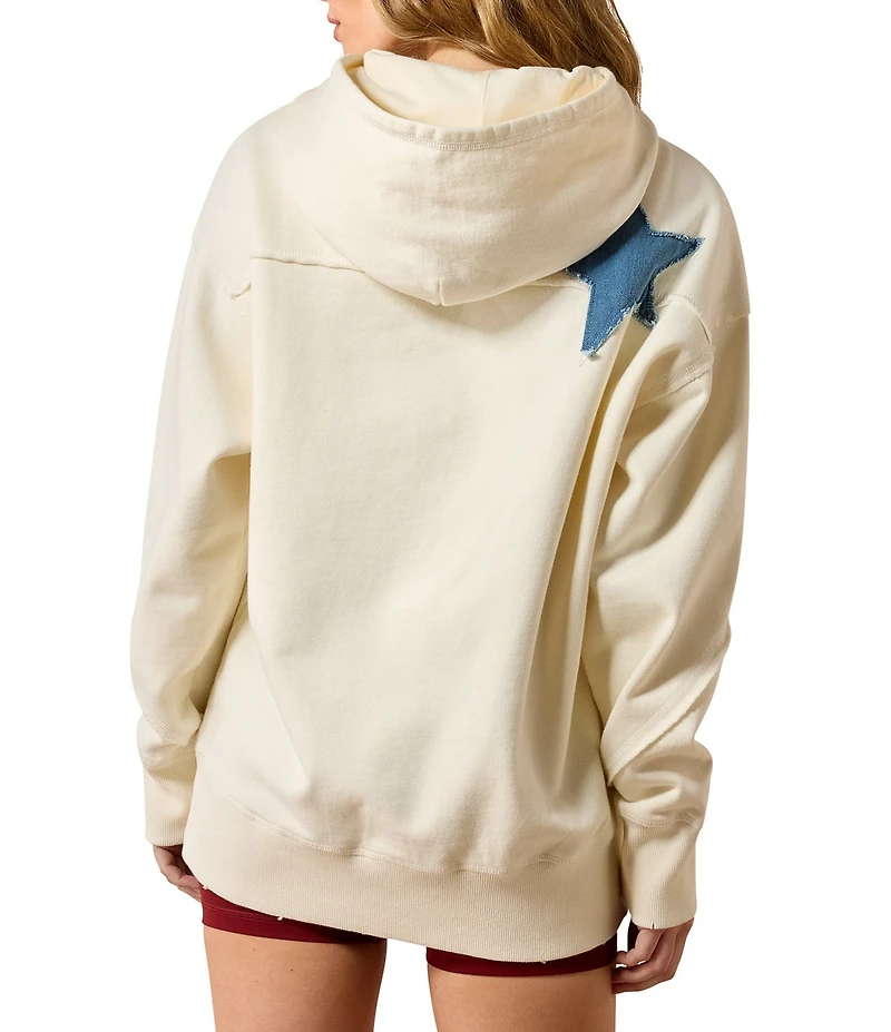 Ariat American Flag Patchwork Studded Raw Edge Hoodie