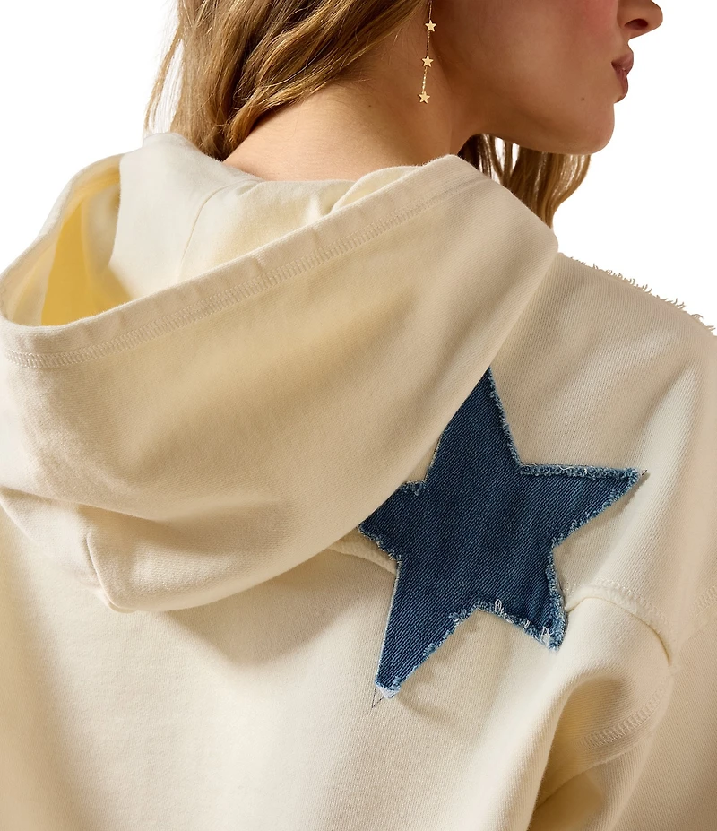 Ariat American Flag Patchwork Studded Raw Edge Hoodie