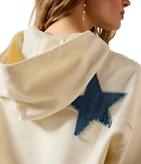 Ariat American Flag Patchwork Studded Raw Edge Hoodie