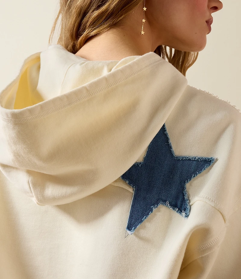 Ariat American Flag Patchwork Studded Raw Edge Hoodie