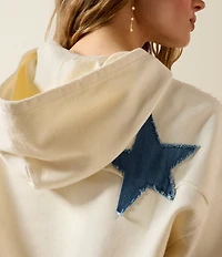 Ariat American Flag Patchwork Studded Raw Edge Hoodie