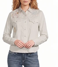 Ariat Ashville Western Embroidered Point Collar Long Sleeve Pearl Snap Shirt
