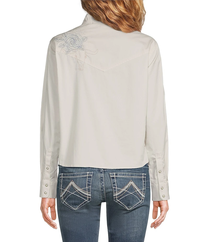 Ariat Ashville Western Embroidered Point Collar Long Sleeve Pearl Snap Shirt