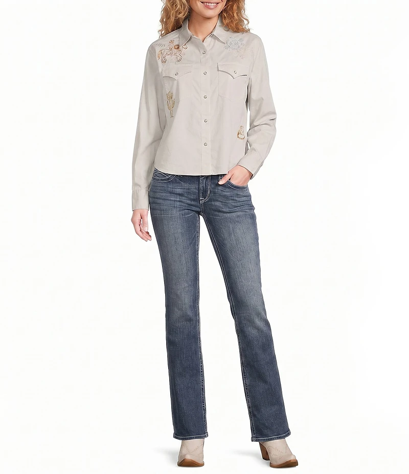 Ariat Ashville Western Embroidered Point Collar Long Sleeve Pearl Snap Shirt