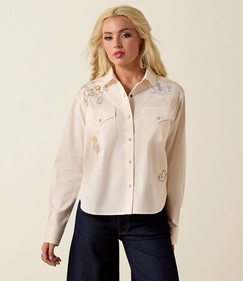 Ariat Ashville Western Embroidered Point Collar Long Sleeve Pearl Snap Shirt