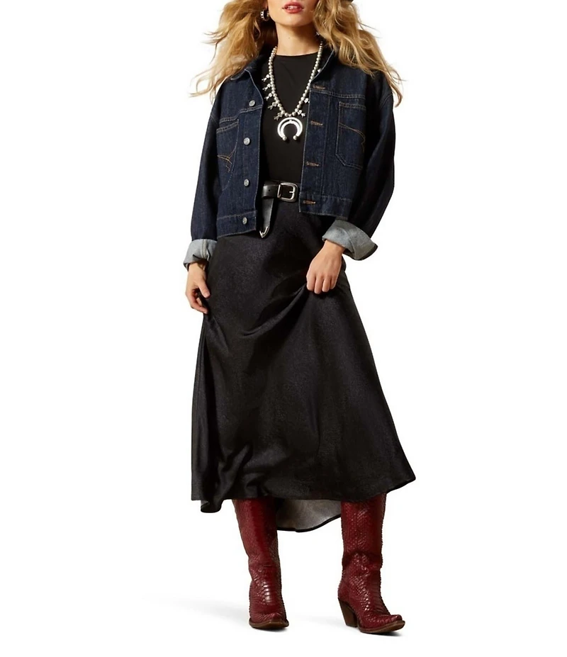 Ariat Athena Subtle Python Print Bias Cut Slip Skirt