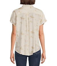 Ariat Badlands Collared Short Sleeve Snap Front Camp Shirt