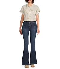 Ariat Badlands Collared Short Sleeve Snap Front Camp Shirt