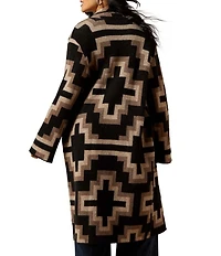 Ariat Barrel Shawl Collar Long Sleeve Fringe Sweater Coat