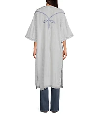 Ariat Bella Sheer Stripe Elbow Sleeve Open Front Embroidered Duster