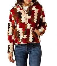 Ariat Berber Stand Collar Long Sleeve Snap Front Sweatshirt