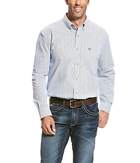 Ariat Big & Tall Pro Series Dayne Mini-Stripe Performance Long-Sleeve Woven Shirt