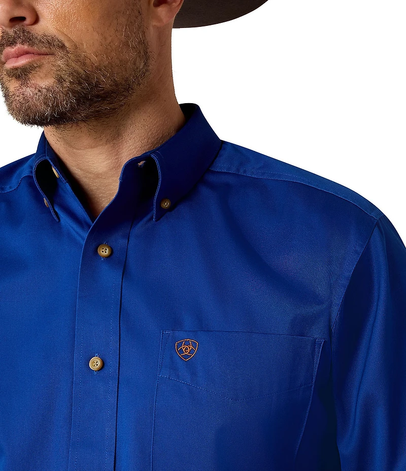 Ariat Big & Tall Solid Twill Long-Sleeve Woven Shirt