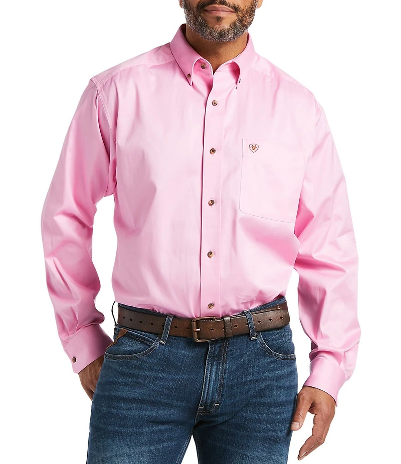 Ariat Big & Tall Solid Twill Long-Sleeve Woven Shirt
