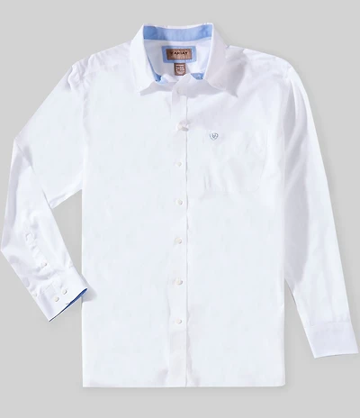 Ariat Big & Tall Wrinkle Free Solid Classic Fit Long Sleeve Woven Shirt