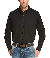 Ariat Big & Tall Wrinkle Free Solid Classic Fit Long Sleeve Woven Shirt