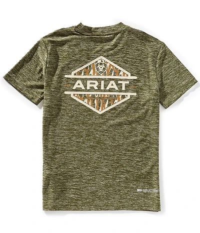 Ariat Big Boys Short Sleeve Tree Bark Camo Charger T-Shirt
