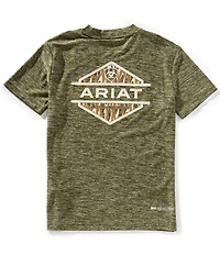 Ariat Big Boys Short Sleeve Tree Bark Camo Charger T-Shirt