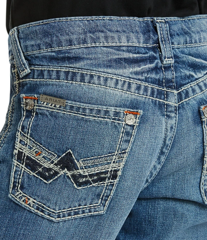 Ariat Big Boys B5 Slim Charger Stackable Slim Fit Straight Leg Denim Jeans