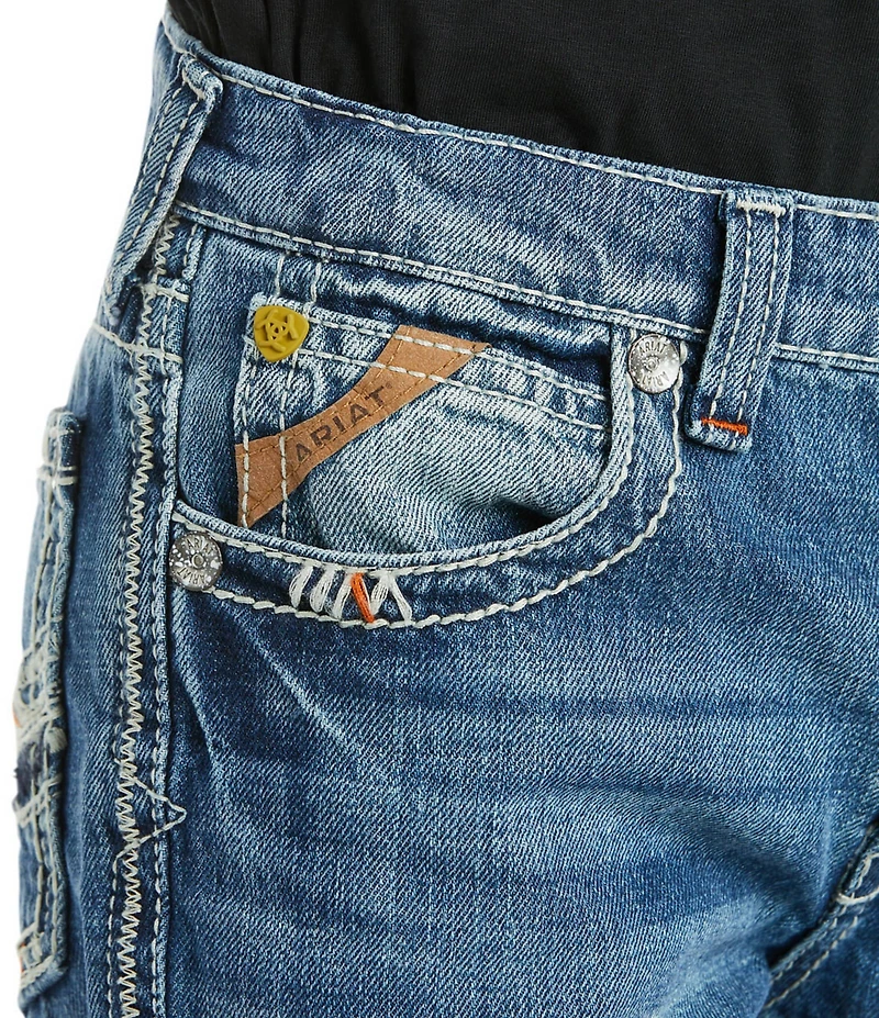 Ariat Big Boys B5 Slim Charger Stackable Slim Fit Straight Leg Denim Jeans