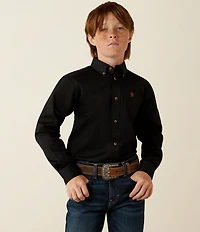Big Boys Long Sleeve Solid Twill Classic Shirt