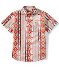Ariat Big Boys Short-Sleeve Southwest Wade Printed Woven Shirt