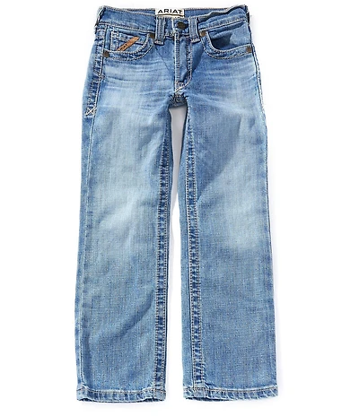 Ariat Big Boys B5 Mid Rise Slim Straight Leg Leonard Wash Jeans
