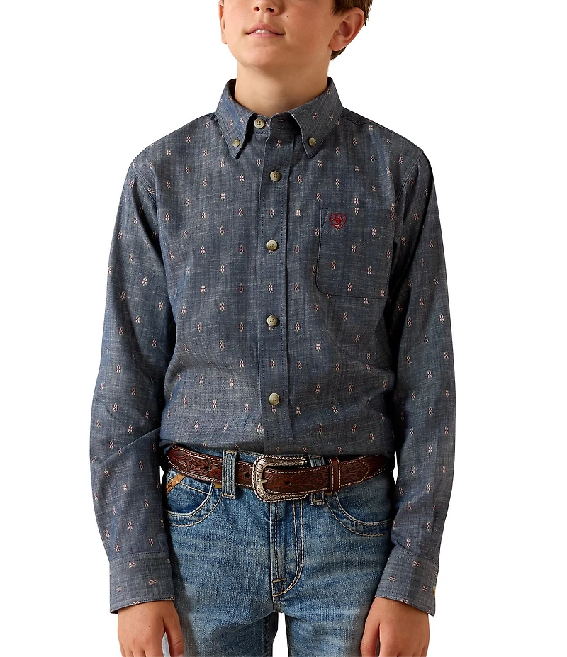 Ariat Big Boys Classic Long Sleeve Medallion Print Shirt