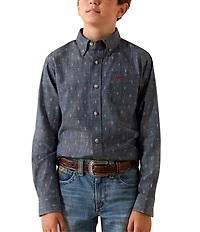 Ariat Big Boys Classic Long Sleeve Medallion Print Shirt