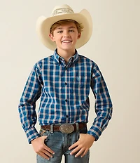 Ariat Big Boys Long-Sleeve Poseidon Plaid Shirt