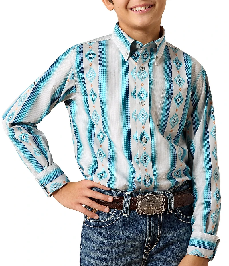 Ariat Big Boys Long Sleeve Powers Serape Inspired Snap Down Collared Shirt