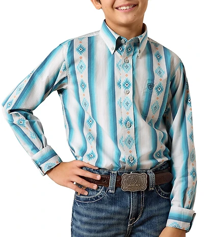 Ariat Big Boys Long Sleeve Powers Serape Inspired Snap Down Collared Shirt