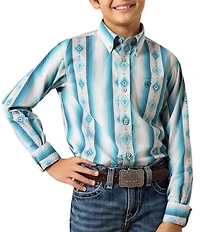 Ariat Big Boys Long Sleeve Powers Serape Inspired Snap Down Collared Shirt