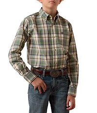Ariat Big Boys Long-Sleeve Pro Series™ Sebastian Plaid Western-Style Woven Shirt
