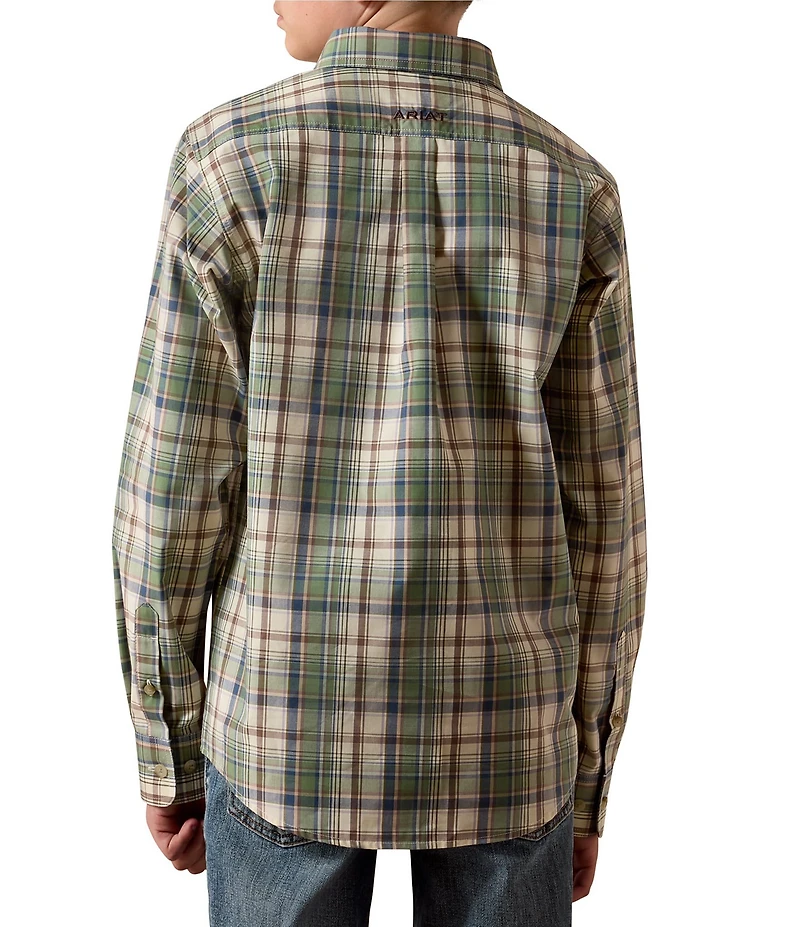 Ariat Big Boys Long-Sleeve Pro Series™ Sebastian Plaid Western-Style Woven Shirt