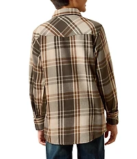 Ariat Big Boys Long Sleeve Retro Howell Plaid Woven Shirt