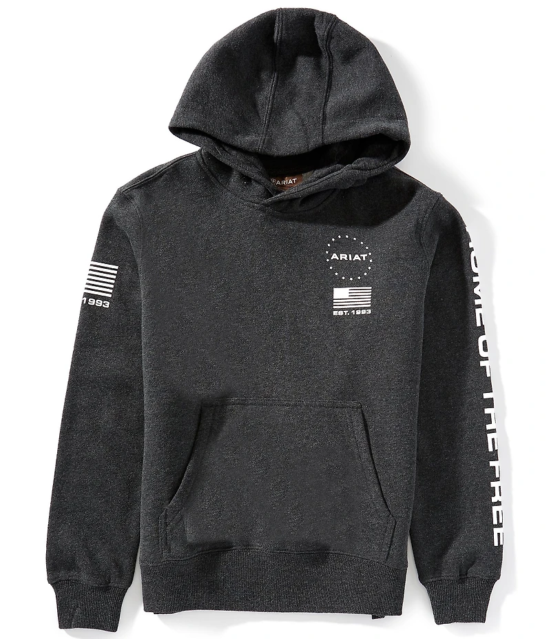 Ariat Big Boys Long Sleeve Sponsor Patriot Hoodie