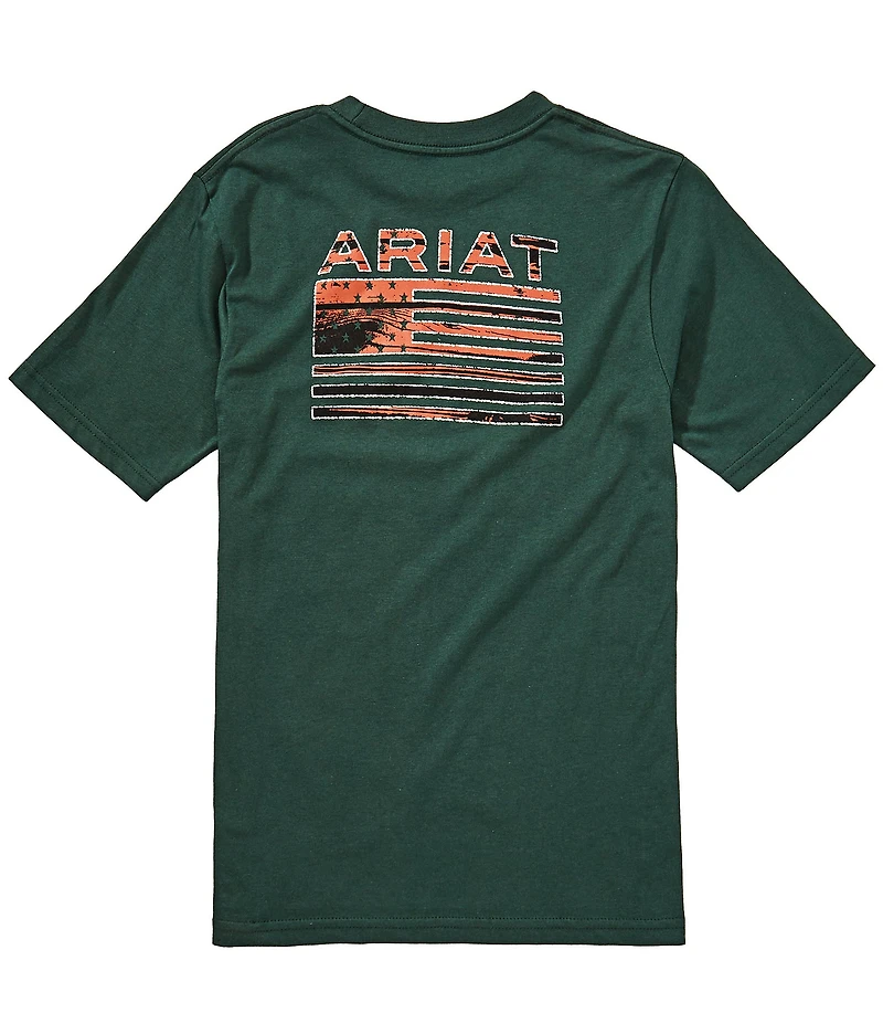 Ariat Big Boys Rustic Wood Flag Short-Sleeve T-Shirt